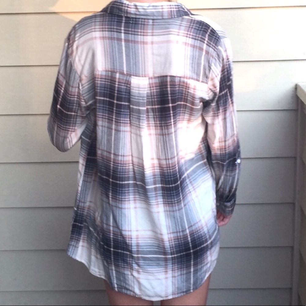 Tilly’s Button Down Pink Gray Plaid